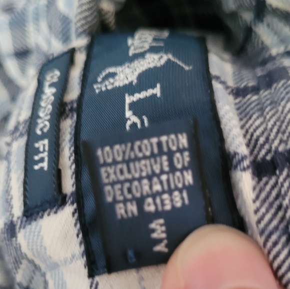 Ralph Lauren Blue Long-Sleeved Cotton Flannel Button Down Classic Fit Large - Picture 6 of 11